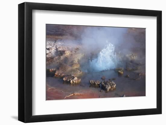 Fumarole Erupting at El Tatio Geyser in the Atacama, Chile-Mallorie Ostrowitz-Framed Photographic Print