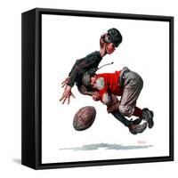 "Fumble" or "Tackled", November 21,1925-Norman Rockwell-Framed Stretched Canvas