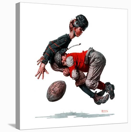 "Fumble" or "Tackled", November 21,1925-Norman Rockwell-Stretched Canvas