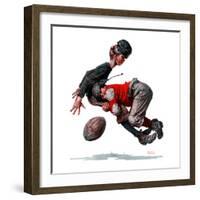 "Fumble" or "Tackled", November 21,1925-Norman Rockwell-Framed Giclee Print