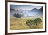 Fumo Valley, Adamello-Brenta Natural Park, Trentino Alto Adige, Italy. Sunrise with Fog In-ClickAlps-Framed Photographic Print