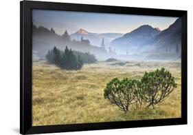 Fumo Valley, Adamello-Brenta Natural Park, Trentino Alto Adige, Italy. Sunrise with Fog In-ClickAlps-Framed Photographic Print