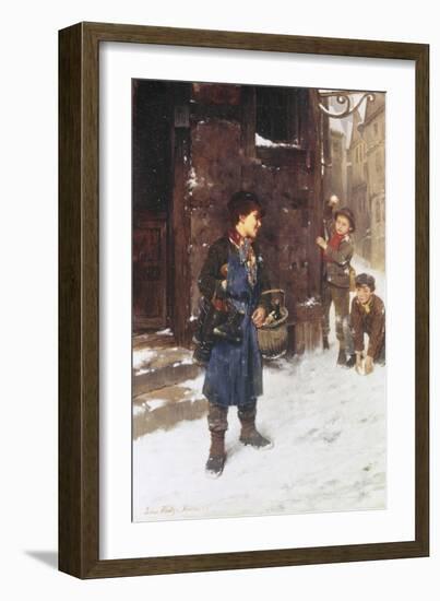 Fun and Games in the Snow-Johann F.j. Hintze-Framed Giclee Print