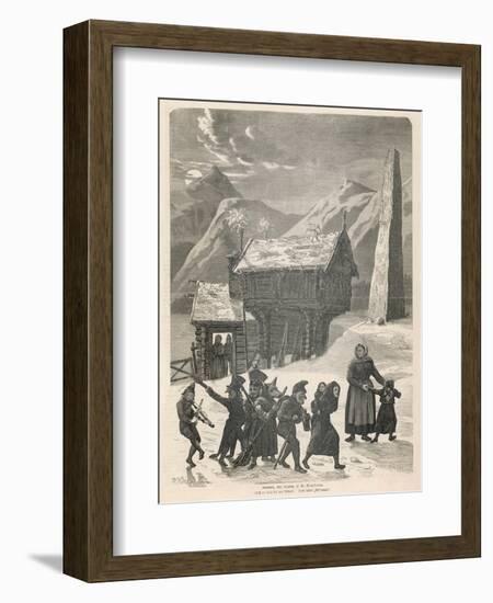 Fun and Games on a Norwegian Farm-null-Framed Art Print