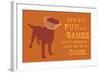 Fun And Games - Orange Version-Dog is Good-Framed Art Print