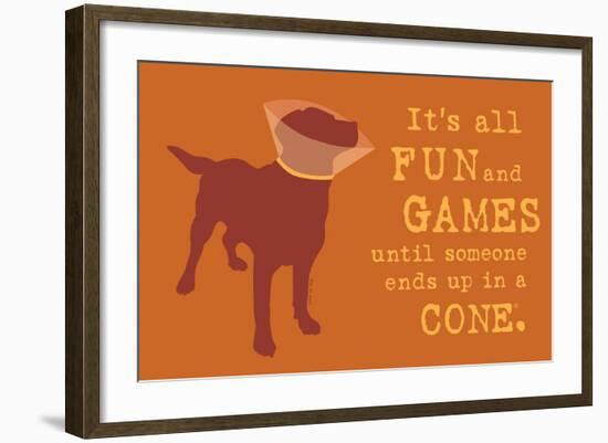 Fun And Games - Orange Version-Dog is Good-Framed Art Print