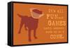 Fun And Games - Orange Version-Dog is Good-Framed Stretched Canvas