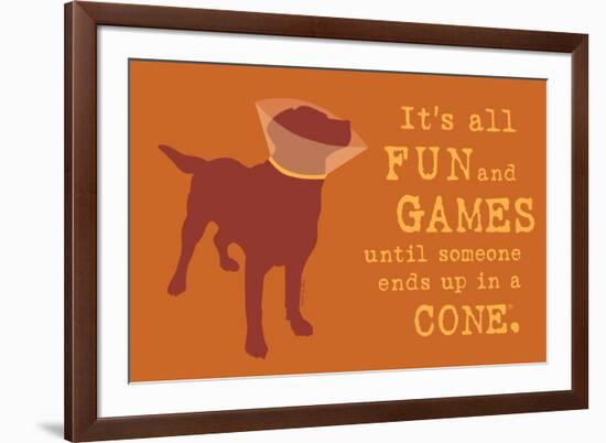 Fun And Games - Orange Version-Dog is Good-Framed Art Print