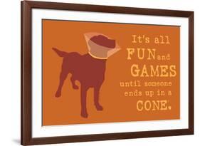 Fun And Games - Orange Version-Dog is Good-Framed Art Print