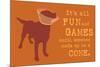Fun And Games - Orange Version-Dog is Good-Mounted Art Print