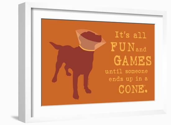 Fun And Games - Orange Version-Dog is Good-Framed Art Print