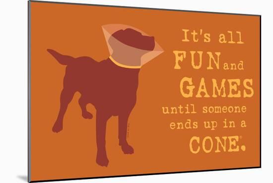 Fun And Games - Orange Version-Dog is Good-Mounted Art Print