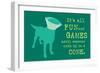 Fun And Games - Teal Version-Dog is Good-Framed Art Print