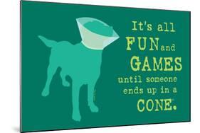 Fun And Games - Teal Version-Dog is Good-Mounted Art Print