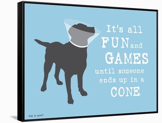 Fun And Games-Dog is Good-Framed Stretched Canvas