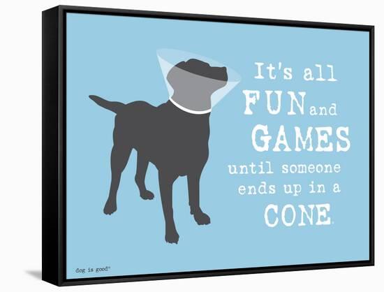 Fun And Games-Dog is Good-Framed Stretched Canvas