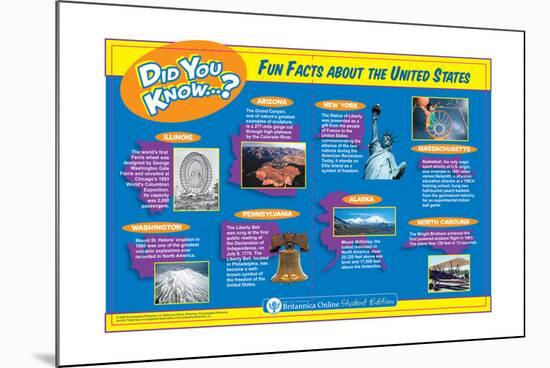 Fun and Interesting Random Facts About the United States-Encyclopaedia Britannica-Mounted Poster