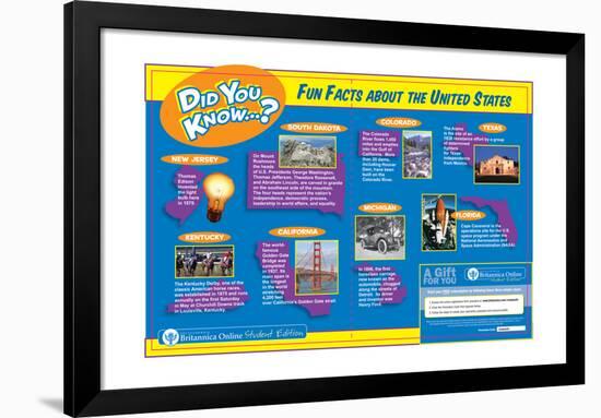 Fun and Interesting Random Facts About the United States-Encyclopaedia Britannica-Framed Poster