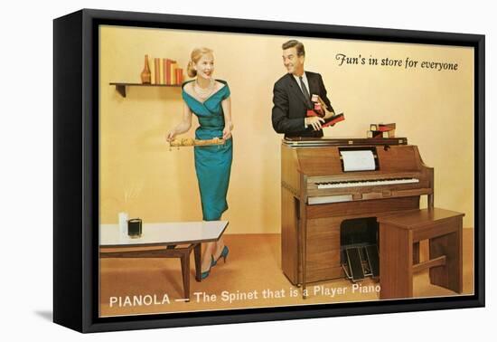 Fun at the Pianola Dealership-null-Framed Stretched Canvas