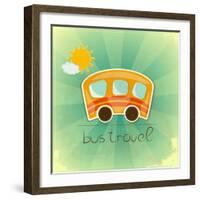 Fun Bus Travel Card-elfivetrov-Framed Art Print