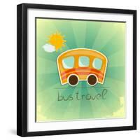 Fun Bus Travel Card-elfivetrov-Framed Art Print