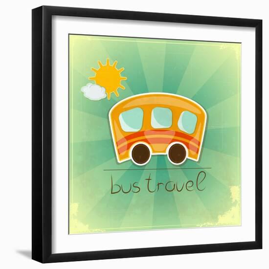 Fun Bus Travel Card-elfivetrov-Framed Art Print