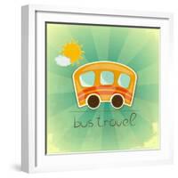 Fun Bus Travel Card-elfivetrov-Framed Art Print