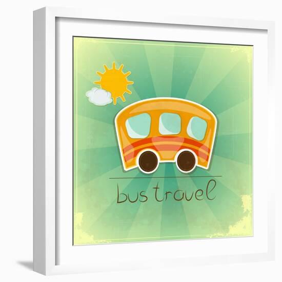 Fun Bus Travel Card-elfivetrov-Framed Art Print