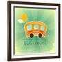 Fun Bus Travel Card-elfivetrov-Framed Art Print
