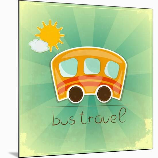 Fun Bus Travel Card-elfivetrov-Mounted Art Print