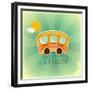 Fun Bus Travel Card-elfivetrov-Framed Premium Giclee Print