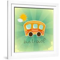 Fun Bus Travel Card-elfivetrov-Framed Art Print