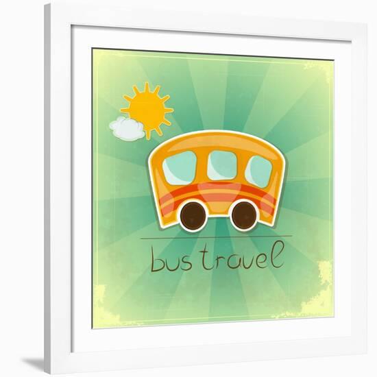 Fun Bus Travel Card-elfivetrov-Framed Art Print