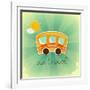 Fun Bus Travel Card-elfivetrov-Framed Art Print