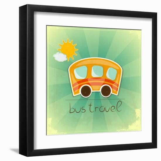 Fun Bus Travel Card-elfivetrov-Framed Art Print