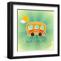 Fun Bus Travel Card-elfivetrov-Framed Art Print