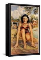 Fun by the Pool-Xie Zhiguang-Framed Stretched Canvas