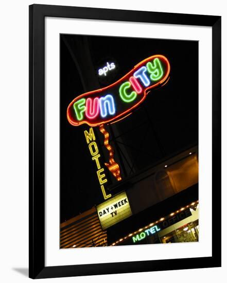 Fun City Motel Sign, Las Vegas, Nevada, USA-Nancy & Steve Ross-Framed Photographic Print