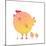 Fun Colorful Mother Chicken Bird and Babies Background. Bright and Cute Hen Family Illustration For-Popmarleo-Mounted Art Print