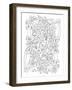 Fun Funky Flowers BW for Coloring-Cyndi Lou-Framed Giclee Print