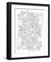 Fun Funky Flowers BW for Coloring-Cyndi Lou-Framed Giclee Print