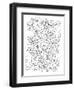 Fun Funky Flowers BW for Coloring-Cyndi Lou-Framed Giclee Print