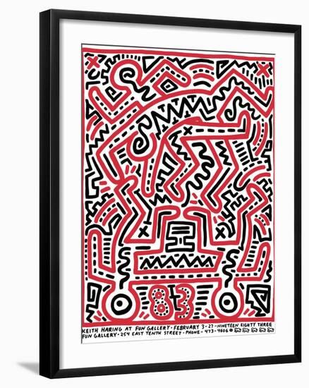 Fun Gallery Exhibition, 1983-Keith Haring-Framed Giclee Print