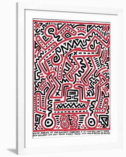 Fun Gallery Exhibition, 1983-Keith Haring-Framed Giclee Print