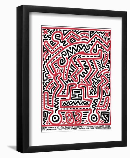 Fun Gallery Exhibition, 1983-Keith Haring-Framed Premium Giclee Print