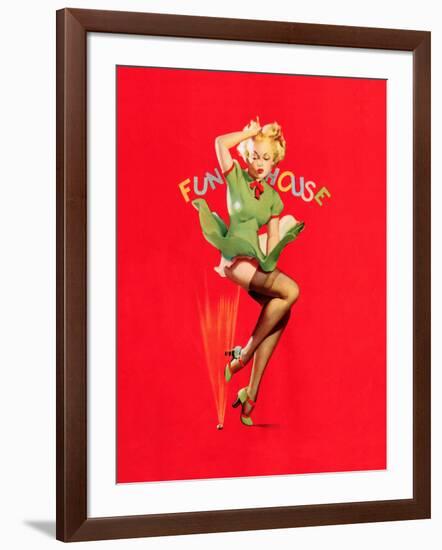 Fun House Pin-Up, Thar She Blows 1939-Gil Elvgren-Framed Art Print