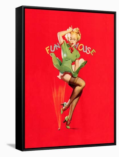 Fun House Pin-Up, Thar She Blows 1939-Gil Elvgren-Framed Stretched Canvas