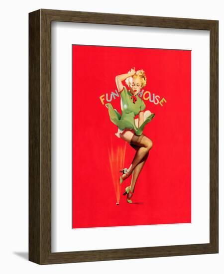 Fun House Pin-Up, Thar She Blows 1939-Gil Elvgren-Framed Art Print