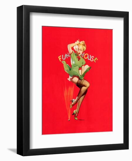 Fun House Pin-Up, Thar She Blows 1939-Gil Elvgren-Framed Art Print