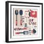 Fun in Kitchen IV-Asmaa’ Murad-Framed Giclee Print